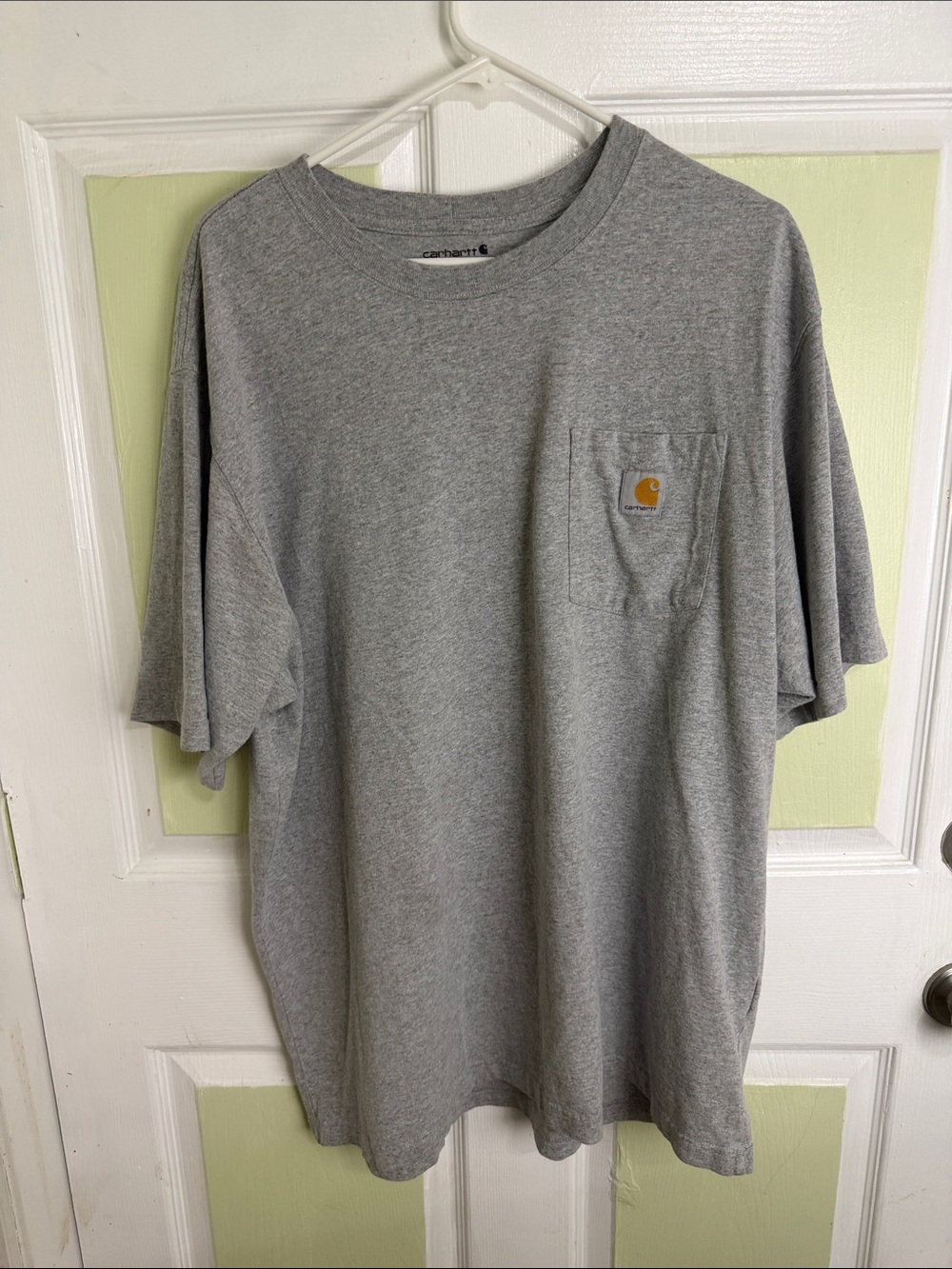 Carhartt Gray Short-Sleeve Pocket Tee with Logo Patch